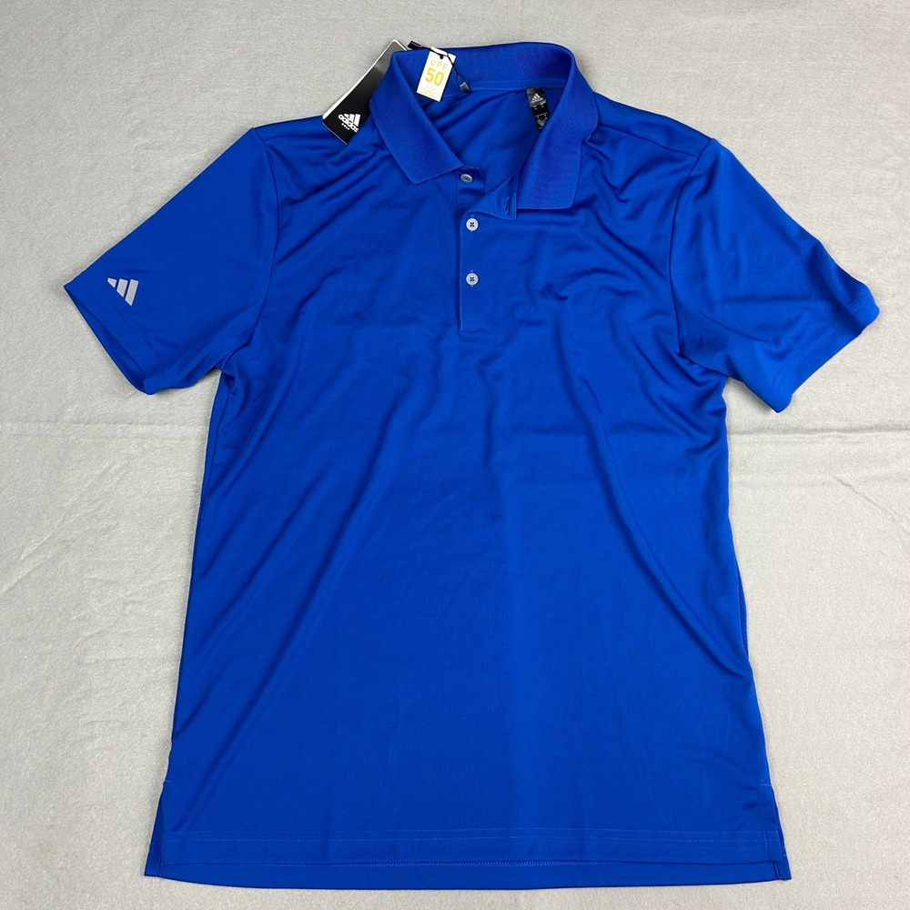Adidas Polo Shirt Men Medium Blue Performance Golf UPF 50 DY0583 - Picture 2 of 7